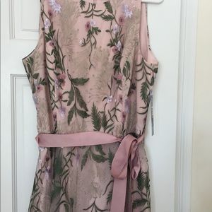 Tahari ASL floral blush high low dress 14 NWT